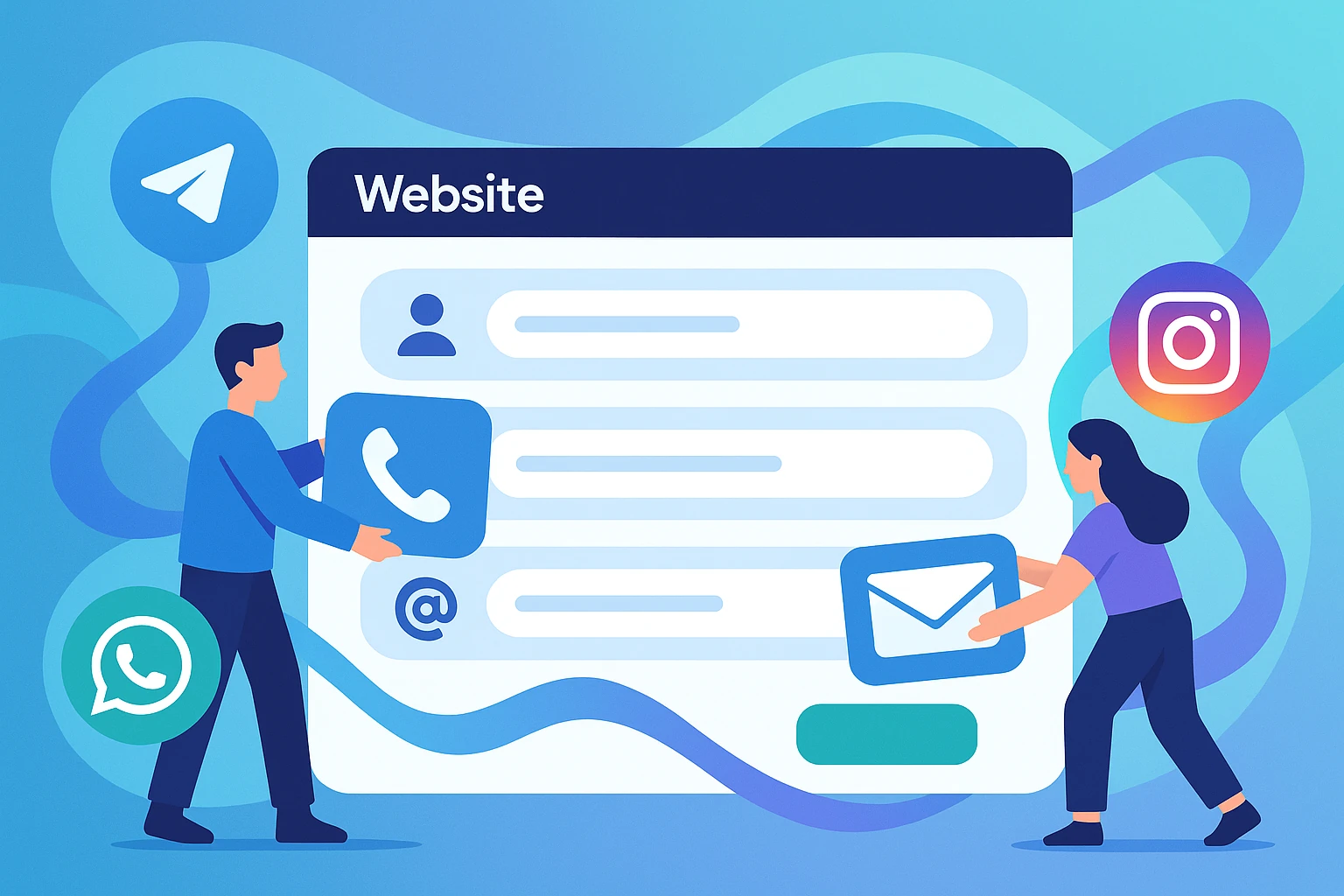 ثبت اطلاعات تماس و صفحات مجازی